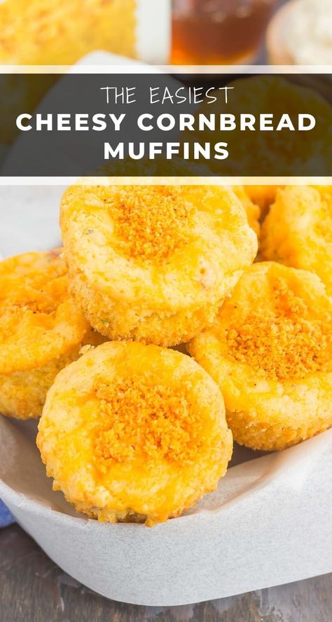 Cornbread Muffins Jiffy, Cheesy Cornbread, Easy Cornbread Recipe, Cornbread Muffins Recipe, Cheddar Cornbread, Cream Cheese Appetizer, Making Fried Chicken, Jiffy Cornbread, Cornbread Muffins