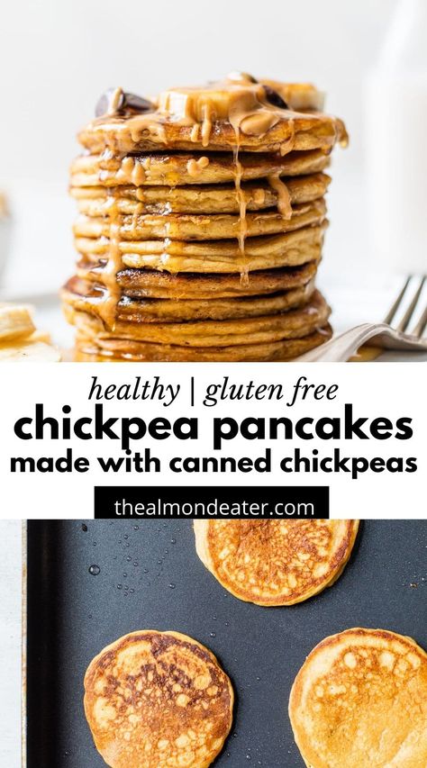 Peanut Butter Chickpea, Flourless Pancakes, Chickpeas Benefits, Chickpea Pancakes, Vegan Egg Substitute, Chick Pea, Pea Recipes, Protein Packed Breakfast, Chickpea Recipes