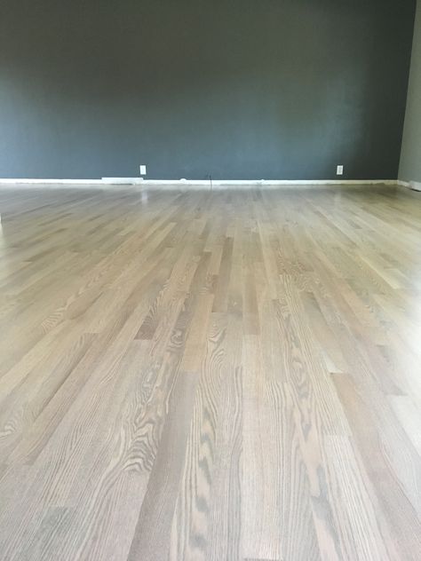 Duraseal Silvered Gray on red oak Silvered Gray On White Oak, Duraseal Silvered Gray Red Oak, Silvered Gray On Red Oak, Duraseal Stain Colors White Oak, Red Oak Hardwood Floors Stains, Duraseal Stain, Red Oak Wood Floors, Hardwood Floor Stain Colors, Oak Floor Stains