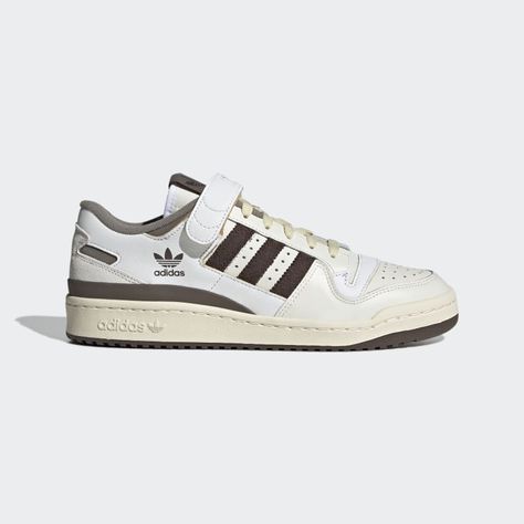 There was a lot going on in 1984. The world's athletes converged on Los Angeles. Fishnet tees, lace gloves and neon were big. And the now-legendary adidas Forum 84 was born. Built on B-ball swagger, this version brings premium hardwood style to the streets and to your feet. The iconic X detail and padded ankle strap are still here, plus a foot-hugging leather upper. Adidas Forum Low Off White, Adidas Forum Low, Forum Low, Adidas Forum, Off White Mens, Low Shoes, White Core, Lace Gloves, Sneaker Release