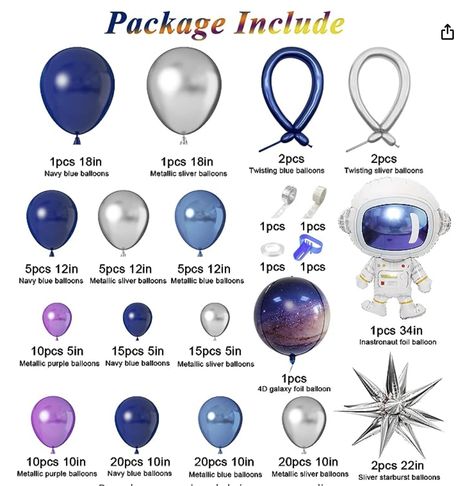 Amandir Kit de arco de guirnalda de globos espaciales de 139 piezas, decoraciones de cumpleaños del espacio exterior con globos de aluminio de astronauta de galaxia azul, morado, plateado, para niños y niños, suministros de decoración de fiesta de cumpleaños con temática espacial Space Balloon Garland, Outer Space Birthday, Garland Arch, Space Birthday, Arch Kit, Kid Spaces, Foil Balloons, Balloon Garland, Aluminum Foil