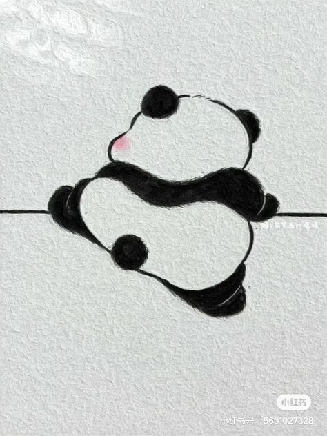 Panda Easy Painting, Cute Panda Drawing Kawaii, Cartoon Panda Drawing, Cute Panda Sketch, Panda Doodle Art, Panda Painting Easy, Panda Drawing Simple, Kawaii Panda Drawing, Cute Panda Drawing Easy