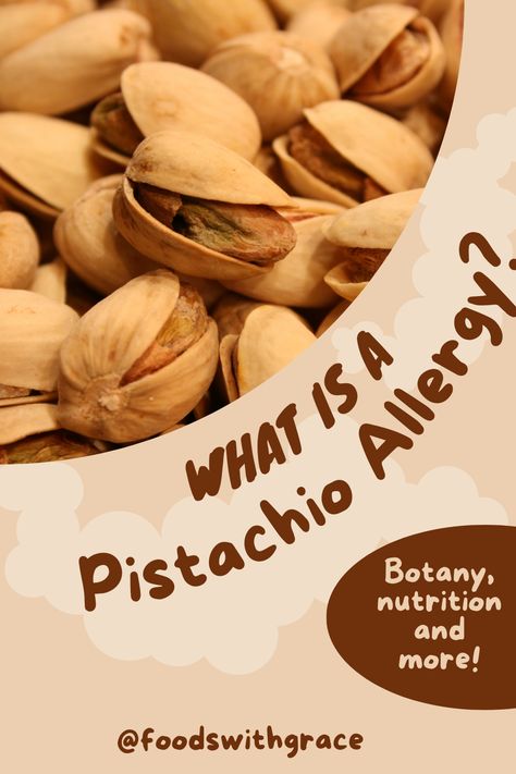 picture of pistachios in a circular frame, title reads "What is a pistachio allergy?" Cashew Allergy, Pistachio Tree, Nut Allergy, Tree Nut Allergy, Food Allergies Awareness, Allergy Awareness, Edible Seeds, Peanut Allergy, Pistachios Nuts