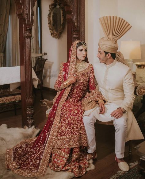 Groom Barat Dress Pakistan, Barat Dress Ideas, Barat Dress, Bunto Kazmi, Muslim Wedding Photos, Nikah Outfit, Wedding Outfits For Groom, Red Bridal Dress, Groom Wedding Dress