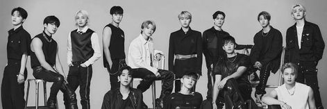 Seventeen Ot13 Black And White, Seventeen Header Twitter Black, Seventeen Black Header, Seventeen Black Aesthetic, Black Seventeen, Seventeen Black And White, Seventeen Twitter Header, Black And White Twitter Header, Twitter Header Black