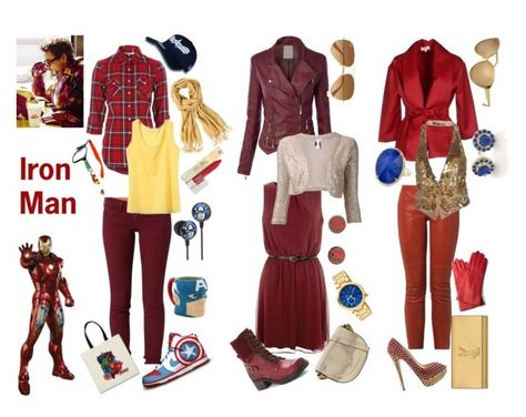 "Casual Iron Man" by vickey-tree on Polyvore Iron Man Outfits Women, Iron Man Outfit, Iron Man Inspired Outfits, Avengers Inspired Outfits, Iron Man Girl, Iron Man Cosplay, Marvel Fashion, Man Cosplay, Wardrobe Inspiration