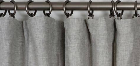 Guide to Curtain Pleats and Hanging Techiques | How to Hang drapes , curtains – Barn & Willow How To Hang Rod Pocket Curtains With Rings, Curtain Pleats, Modern Curtain Rods, Hanging Drapes, Teal Curtains, Drapes And Curtains, Hanging Curtain Rods, Long Shower Curtains, French Curtains