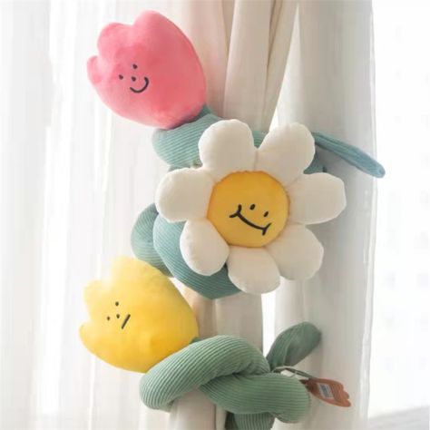 Smarter Shopping, Better Living! Aliexpress.com Pastel Flower Room Decor, Cute Flower Pillows, Flower Pillow Aesthetic Bedroom, Cute Frog Bedroom Decor, Fun Curtains, Kawaii Curtains Bedroom, Curtain Rope, Cozy Reading Chair, Kids Christmas Gifts