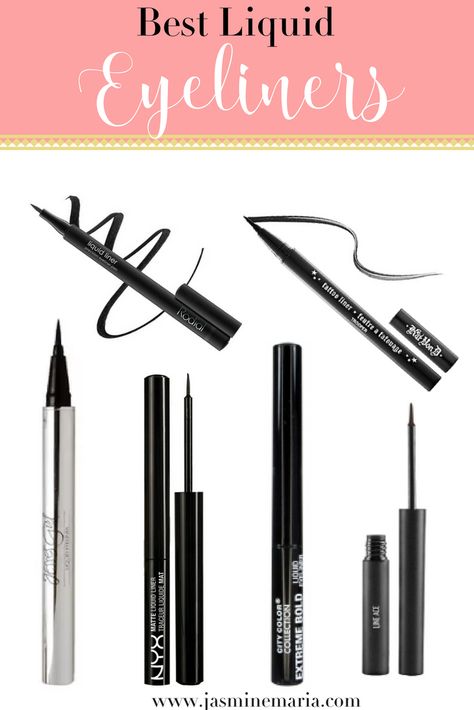 Best Liquid Eyeliners http://jasminemaria.com/2017/04/best-liquid-eyeliners/ Eyeliner Best Products, Best Liquid Eyeliner, Makeup Drugstore, Eyeliner Shapes, Cosmetic Inspiration, Diva Makeup, How To Do Eyeliner, Eyeliner Brands, Winged Eyeliner Tutorial