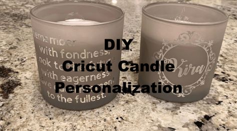 Easy DIY Cricut Candle Personalization - Mom MD Hawaii Cricut Candles, Diy Mom, Cricut Wedding, Diy Gifts For Mom, Fancy Script, Cricut Cartridges, Personalized Quotes, Calming Scents, Diy Cricut