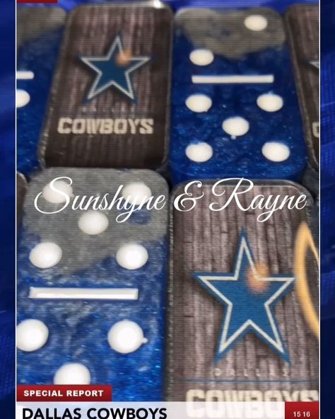 SunShyne Rayne on Instagram: “Dallas Cowboys Custom Resin Dominos. Another set I was holding hostage in the archives lol. I do not own the rights to this music…” Diy Dominoes, Resin Dominos, Resin Dominoes, Epoxy Diy, Resin Ideas, Diy Resin Crafts, Diy Resin, Resin Diy, Dallas Cowboys