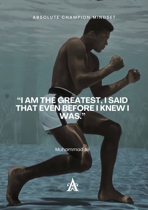 “I am the greatest, I said that even before I knew I was.” - Muhammad Ali Follow us for more daily quotes and inspirational videos @absolutechampionmindset #muhammadali #motivationalquote #dailyquotes #motivation #inspiration #success #quote #quotes #motivationalquotes #dailymotivation #lifemotivation I Am The Greatest, Success Quote, Warrior Quotes, Muhammad Ali, Inspirational Videos, Inspiring Quotes About Life, Life Motivation, Daily Motivation, Study Motivation