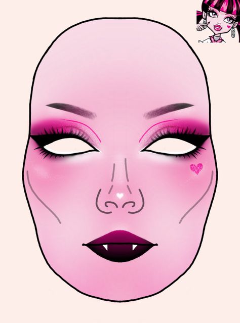 Draculaura Makeup, Monster High Halloween Costumes, Draculaura Monster High, Monster High Makeup, Monster High Halloween, Monster High Cosplay, White Punk, Monster High Draculaura, Makeup Face Charts