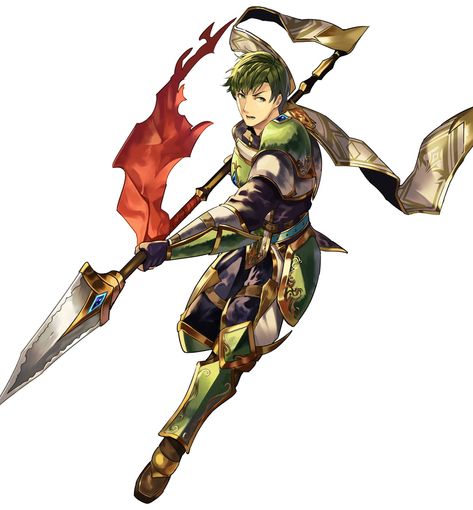 Abel Battle Stance Fire Spear, Shadow Dragon, Green Knight, Fire Emblem Heroes, Fire Art, Dope Cartoon Art, Game Character Design, Action Poses, Hero Arts