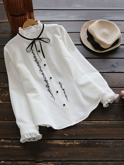 23 Formal Shirt Design, Denim Jumpsuit Outfit, Venus Fashion, Kids Blouse, Pretty Blouses, Stylish Work Outfits, Shirt Embroidery, Mode Hijab, Vogue Fashion