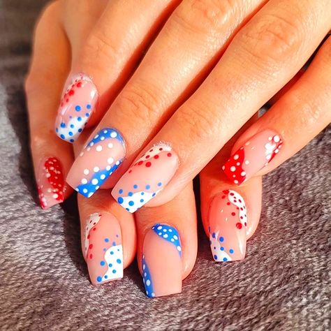 4th Of July Nail Ideas, American Flag Nails, Marble Acrylic Nails, 4th Of July Nail, Patriotic Nails Design, Firework Nails, Star Nail Designs, Long Gel Nails, Flag Nails