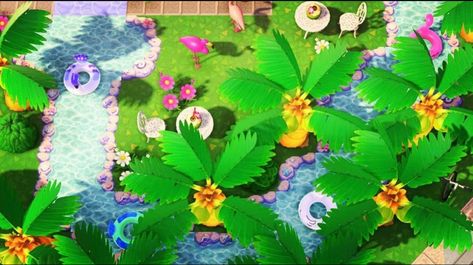 Relax in the town pool lazy river Instagram @animal.crossing.island.inspiration Horizon City, Animal Crossing, Animals, Instagram