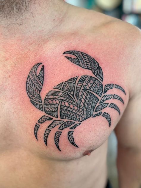 Tattoo On Chest, Hipster Tattoo, Themed Tattoos, Crab Tattoo, Maori Tattoos, Polynesian Tattoo Designs, Ocean Tattoos, Nautical Tattoo, Tattoo Photography