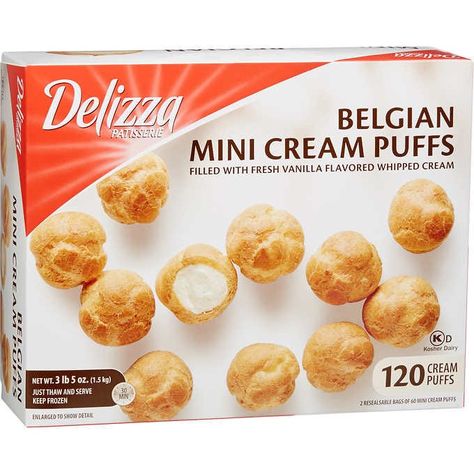 These are the best desserts you can buy from Costco - Business Insider Costco Desserts, Mini Cream Puffs, Mini Cream Puff, Cream Puff Filling, Boozy Popsicles, Flavored Whipped Cream, Belgian Food, Pastry Shells, Choux Pastry