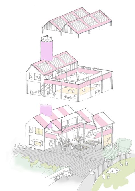 Sarah-Wigglesworth-Architects Soar-Market-Axonometric 1800 Sarah Wigglesworth, Architecture Concept Drawings, Architecture Concept, Concept Architecture, Different Styles, Architects, Art Inspo, Arch, Presentation