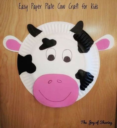 Preschool Farm Crafts, Paper Plate Animals, Cow Craft, Easter Basket Crafts, Easter Crafts Preschool, Paper Plate Craft, Farm Animal Crafts, Paper Plate Crafts For Kids, Farm Preschool