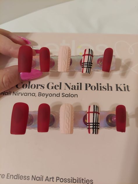 Plaid Fall Nails, Square Sweater, Beauty Make-up, Nail Polish Kits, Fall Plaid, Acrylic Press On Nails, Nail Glue, Fall Nails, Nail File