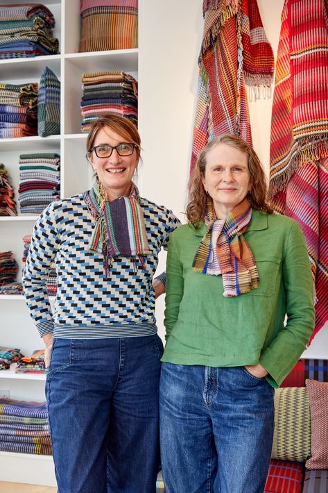 Creative Women at Work: textile designers Wallace Hand Woven Scarves, Folk Style Shawl With Weaving Work, Wallace Sewell Textiles, Wallace Sewell, Traditional Woven Shawl Scarf, Handwoven Folk Shawl One Size, Women At Work, Creative Women, Colorful Textiles