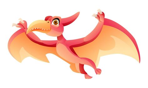 Cute pterodactyl dinosaur cartoon illustration isolated on white background Cute Pterodactyl, Dinosaur Cartoon, 2d Character, Cityscape Photos, Logo Banners, Nature Backgrounds, Heart With Arrow, Photo Template, Background Banner