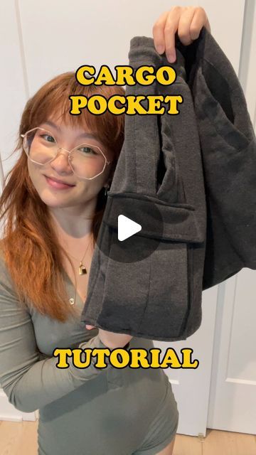 Angela Le | Fashion Designer & Personal Stylist on Instagram: "This is how to sew a cargo pocket!

Usually, a cargo pocket is made with thinner fabric than fleece, so the top & bottom edges should be folded over & stitched for a clean finish, but my sewing machine can’t handle that many layers of fleece. Although-I don’t actually mind the raw edges here, because fleece doesn’t really fray!|

Sorry for not posting this on a Sunday—IG has been giving me problems uploading lately 🙃

-

#sewsomethingsunday #cargoshorts #sewistsofinstagram #sewist #fashiondesigner #seamtress #tailor #upcycling #upcycledclothing #upcycledfashion #cargopocket #diysewing #sewingtutorial #thriftflip #sweatshorts" How To Sew Cargo Pockets, Diy Pockets, Sewing Pockets, Thrift Flip, Upcycled Fashion, Diy Sewing Clothes, Pocket Pattern, Cargo Pocket, Sweat Shorts