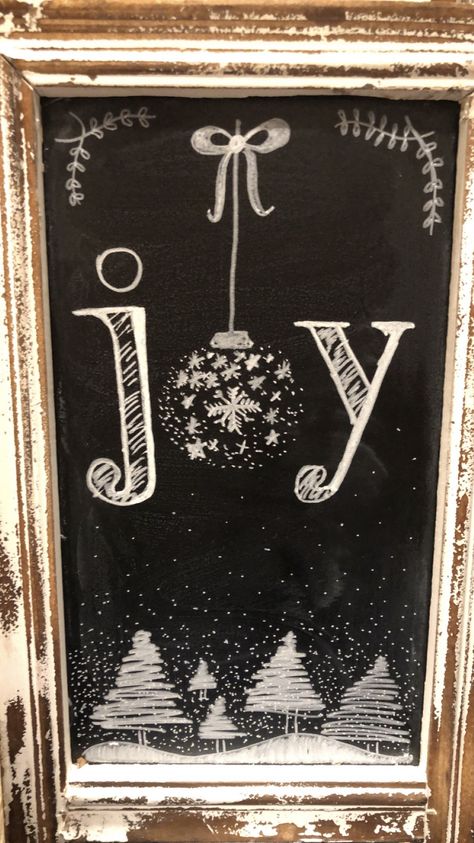 Boho Christmas Chalkboard Art, Merry Christmas Chalkboard Ideas, Christmas Decor Ideas Chalkboard, Christmas Chalk Drawing Ideas, Chalkboard Christmas Ornaments, Joy Chalkboard Art, Christmas Signs Chalkboard, Christmas Display Board Ideas, Chrismas Window Drawings