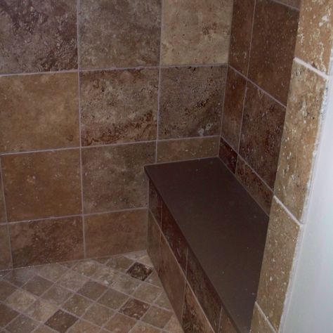 Tiled Shower With Bench, Shower Tub Bathroom, Slate Bathroom Floor, Shower With Bench, Slate Bathroom, Bath Bench, Bench Seating Kitchen, Wall Bench, Shower Tile Ideas