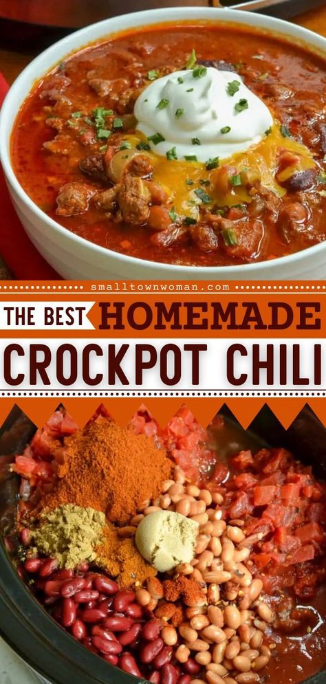 Homemade Crockpot Chili, Homemade Chili Crockpot, Crockpot Chili Recipe, Beef Crock Pot, Crock Pot Chili, Homemade Chili Recipe, With Cornbread, Best Chili Recipe, Crockpot Chili