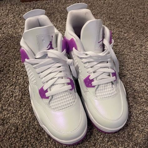 Jordan 4 Retro "Hyper Violet" Jordan 4 Retro, Jordan Shoes, The Box, Violet, Jordan, Brand New, Outfit Inspo, Plus Fashion, Closet