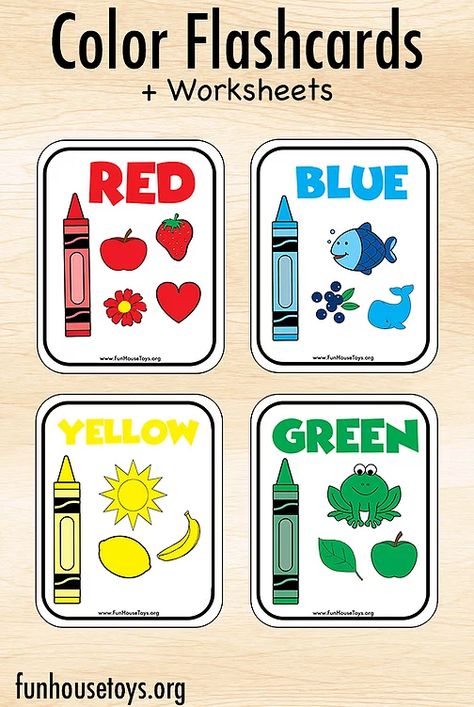 Color Flashcards, Kindergarten Classroom Decor, Toddler Education, English Worksheets For Kids, Learning Worksheets, Alphabet Activities Preschool, Fun House, Daycare Activities, Creative Activities For Kids