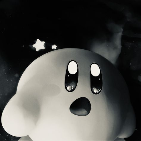 Gamer Icons Aesthetic, Black And White Lofi Aesthetic, Black Kirby Wallpaper, Black White Aesthetic Icon, Cybergrunge Aesthetic, Grey Pfp Aesthetic, Kirby Black And White, Bryan Core, Console Pfp