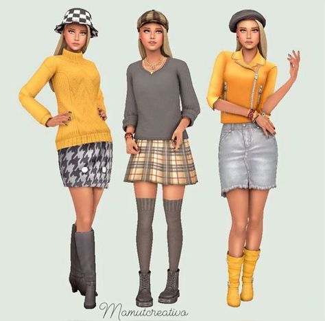 #sims4 #simslife #simsgame #simstagram #simspiration #simscity #simslifestyle #simsgaming #simshouse #simsclothes #simshome #simspets #simsexpansion #simscustomcontent #simsgeneration Sims 4 Triplets, The Sims 4 Outfit Ideas No Cc, Triplet Outfits, Sims 4 Add Ons, Sims4 Outfits, Sims4 Lookbook, Sims Lookbook, Sims Outfits, Sims Pets