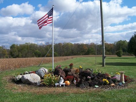 flag pole garden on Pinterest | Flag Poles, Spot Lights and Flags Front Yard Flag Pole Ideas, Flag Pole Ideas, Flag Pole Landscaping Front Yards, Flagpole Ideas, Flagpole Landscaping, Flag Pole Landscaping, Flagpole Landscaping Ideas, Ideas For The Garden, Cheap Landscaping