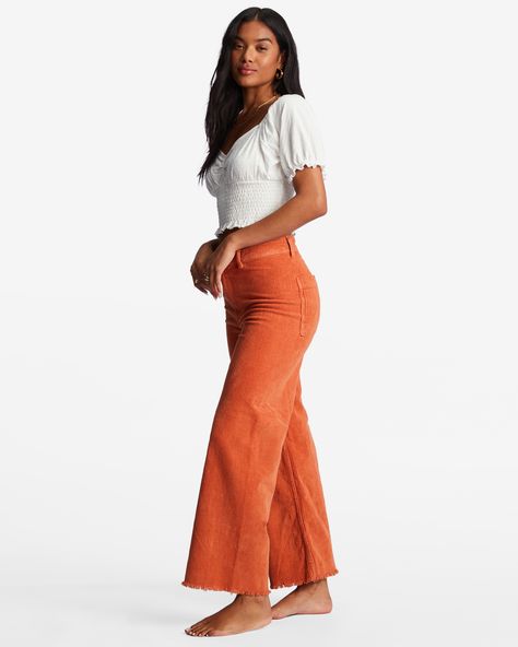 Wide Leg Pants Outfit Fall, Billabong Clothing, Pants Outfit Fall, Wide Leg Pants Outfit, Fall Pants, Cords Pants, Boho Summer Outfits, Womens Wide Leg Pants, Leg Pants