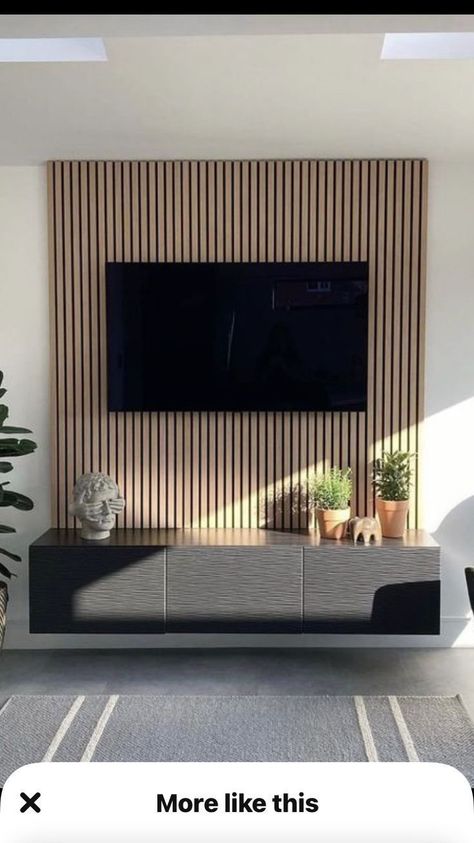 Feature Wall Living Room, House Interior Living Room, Interior Living Room, Tv Wall Design, Hus Inspiration, Home Design Living Room, Living Room Tv Wall, Decor Home Living Room, Living Room Inspo