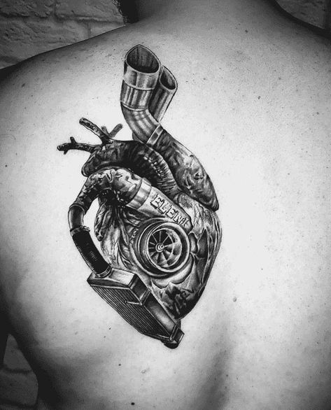 Car People Tattoos, Car Heart Tattoo, Tattoo For Car Guys, Car Piston Tattoo, Tattoo Ideas For Car Guys, Engine Tattoo Design, Automotive Tattoo Ideas, Car Engine Tattoo, Car Parts Tattoo