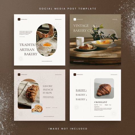 Pastry Social Media Design, Pastry Instagram Feed, Bakery Post Ideas, Bakery Social Media Design, Bakery Instagram Post, Eco Logo Design, Western Breakfast, Bakery Instagram, French Pastries Shop