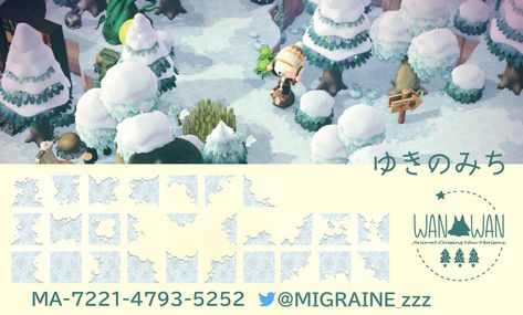 Acnh White Paths, Acnh Christmas Code, Path Acnh, Acnh Winter, Snowy Path, Acnh Paths, Magic Snow, Salt Rock, Arctic Tundra