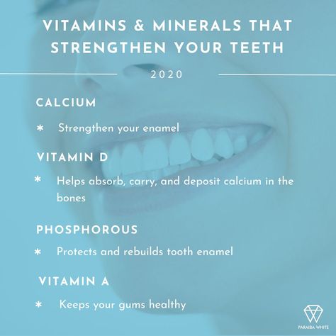 CalciumStrengthen your enamel Vitamin DBoosts mineral densityHelps absorbcarryand deposit calcium in the bones PhosphorousProtects and rebuilds tooth enamel Vitamin AKeeps your gums healthyBuilds tooth enamel whitesmileteeth whitesmile greatsmile whiterteeth whitestteeth glowingteeth brighterwhite smiles white tooth dentalhygiene loveyourself smileeveryday Vitamins For Healthy Teeth And Gums, Strengthen Enamel Teeth, How To Strengthen Tooth Enamel, Rebuild Tooth Enamel, Rebuilding Tooth Enamel, Rebuild Enamel On Teeth, Remineralize Teeth Heal Cavities, Teeth Hacks, Dental Content