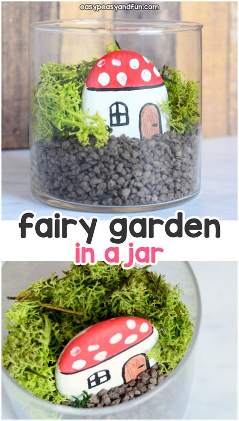 Fairy Camp Ideas, Fairy Garden In A Jar, Nature Art Projects For Kids, Nature Art Projects, Therapeutic Horticulture, Leprechaun House, Fairytale Crafts, Garden In A Jar, Kids Fairy Garden