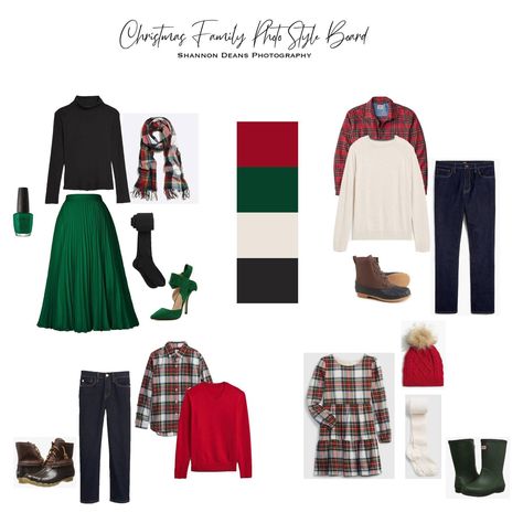 Christmas Card Outfit Colors, Dark Green Christmas Picture Outfits, Black Outfits For Christmas Pictures, Jewel Tone Christmas Family Photos, Family Christmas Photo Color Scheme, Christmas Photoshoot Family Outfit Green, Red And Green Christmas Photo Outfits, Christmas Outfits For Family Pictures Indoor, Christmas Outfits Aesthetic Family