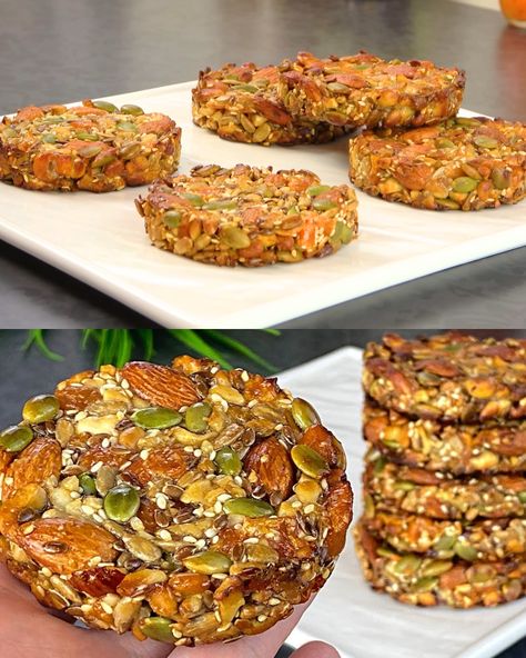 Nut and Seed Energy Cookies - Greenku Recipes Cookies Without Flour, Seed Cookies, Biscuits Diététiques, Healthy Nuts, Wholesome Snacks, Jamie Oliver Recipes, Healthy Snack Options, Dried Apricots, Healthy Cookies