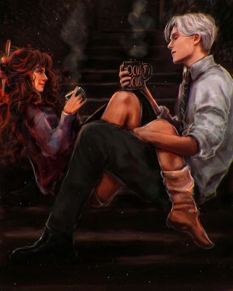 Jane 🇺🇦 on Instagram: "In the prefect’s tower❤️💚" Draco And Hermione Fanfiction, Slytherin Gryffindor, Draco Malfoy Fanart, Dramione Fan Art, Gay Harry Potter, Draco And Hermione, Harry Potter Scene, Draco Harry Potter, Harry Potter Draco Malfoy