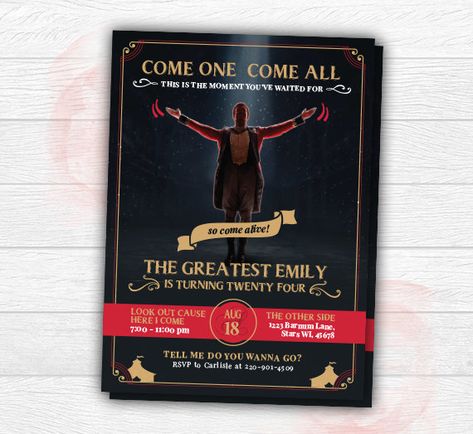 The Greatest Showman Invitation, The Greatest Showman Birthday Invite, The Greatest Showman Printable, Come One Come All, DIGITAL Greatest Showman Birthday Party, Greatest Showman Party, Labor Day Crafts, Engagement Board, Kids Party Crafts, Rewrite The Stars, Carnival Themed Party, Circus Birthday Party, Film Lovers