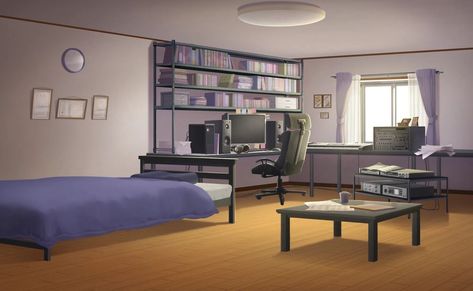 Anime Apartment Interior, Anime House Interior, House Interior Layout, Japanese Apartment Design, City Apartment Living Room, Japanese Apartment, Anime House, Dorm Design, Interior Layout