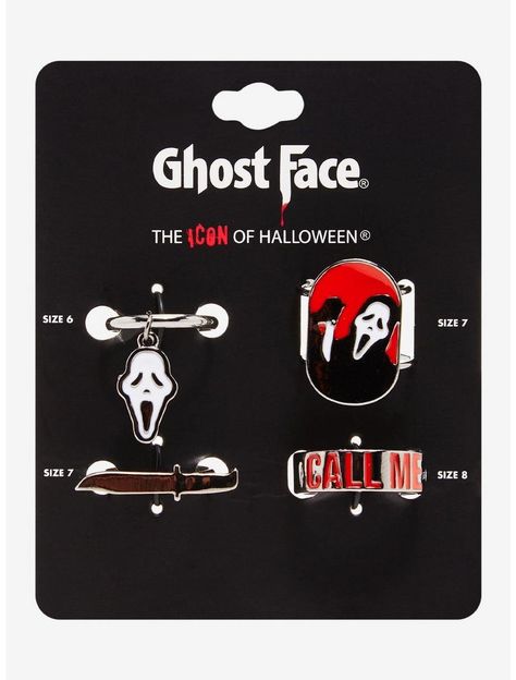 Ghost Face Merch, Scream Accessories, Ghostface Merch, Ghost Face Icon, Scary Movie Date, Scream Merch, Knife Ring, A Scary Movie, Emo Jewelry